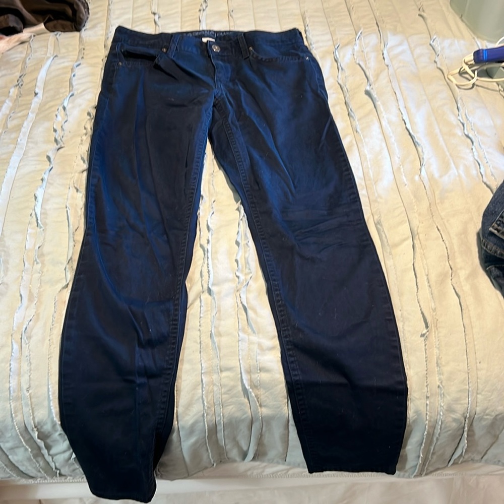 Navy straight leg pants